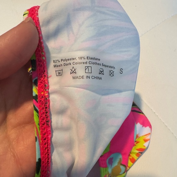 Tropical Floral Bandeau Tube Top High Waisted Bikini Size Small NWT New - Picture 9 of 12